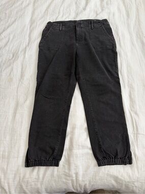 PAIGE Black Cargo Pants with Elastic Cuffs